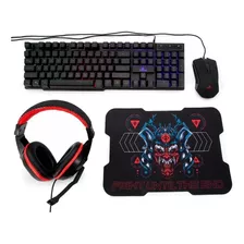 Kit De Teclado Y Mouse Gamer Yeyian Ykh-20707 Español Latinoamérica De Color Negro