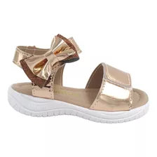 Sandalia Infantil Papete Feminina Laço Glitter Macio Casual