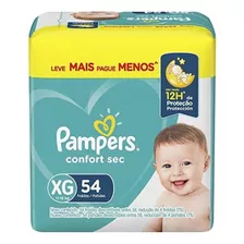 Pañales Pampers Confort Sec Talle Xg 54 Uds.