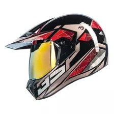 Capacete Cross Bieffe 3 Sport 30anos + Vis. Dourada + Brinde