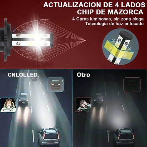 H7 Kit De Focos Led De 4 Lados 20000lm 55w Para Volkswagen Foto 4