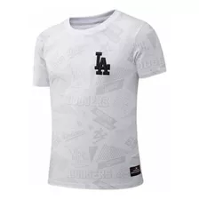 Playera Mlb Dodgers Cuello Redondo Blanco Para Hombre