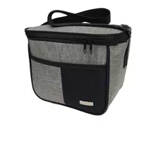 Bolsa Térmica Marmita Feminino Masculino Cinza Claro/preto 