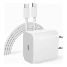 Cargador 20w Carga Rapida Tipo C Para iPhone 15 + Cable 1.5m