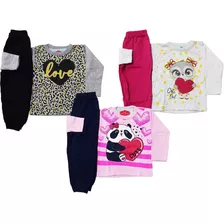 3 Conjunto Moletom Infantil Bebê Menino Menina Calça Blusa