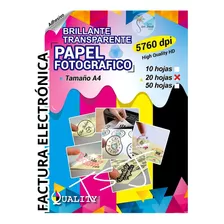 Papel Adhesivo Transparente Pet Impresoras Inkjet A4 X 20h