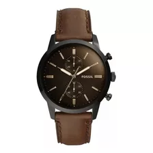 Reloj Fossil Townsman Fs5437 Marron Pulso Cuero Ejecutivo Color De La Correa Marrón Oscuro Color Del Bisel Negro