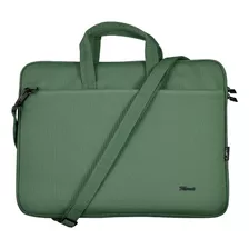 Bolso Maletín Trust 16'' Bolonga Eco Notebook Tablet Color Verde Tamaño De La Pantalla 16