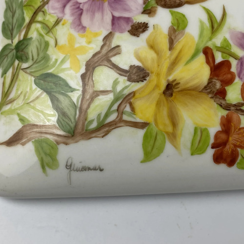 Porta-joias Porcelana Pintada À Mão Floral Vintage. Branco 2