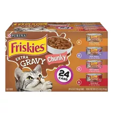 Comida Húmeda Para Gatos Friskies Extra Gravy Chunky 24pzs