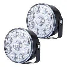 Par De Faros Auxiliares 9 Led Blancos 12v Auto Universal