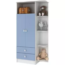 Guarda Roupa Infantil Com 2 Portas Com Cantoneira Cor Azul