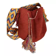 Mochila Wayuu Unicolor Grande Original Gasa Colores Oferta