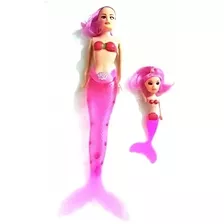 Boneca Infantil Sereia Mãe E Filha Brinquedo Mar