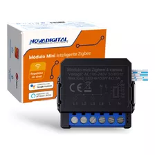 Interruptor Mini Módulo Relé Zigbee 4 Canais Automação Tuya