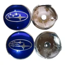 4 Tapas Llanta Central Subaru 60 Mm Azul