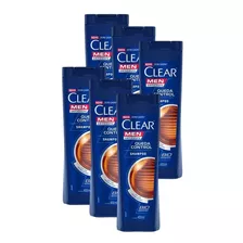 Kit 6 Shampoos Clear Men Anticaspa Queda Control 400ml