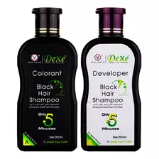 Shampoo Cubre Canas Negro 200ml Dexe