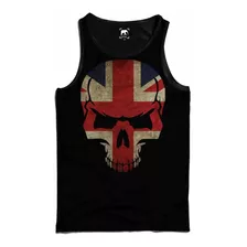 Regata Caveira Grã Bretanha England Skull Uk Red Moda