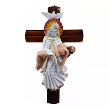 Cristo Crucifijo De Pared Santísima Trinidad 60 Cm Resina 