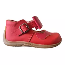 Zapato Rojo Niña Bebé Cuero Nacional
