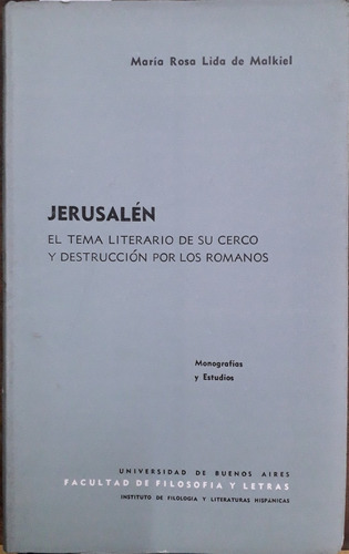 2620. Jerusalén- Lida De Malkiel, María Rosa
