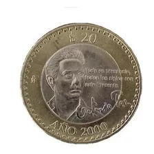 Moneda 20 Octavio Paz Año 2000 Envio Gratis