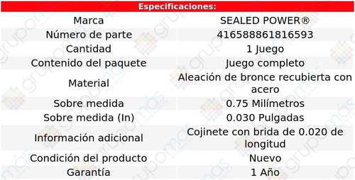 Set Metales Bancada 0.75 Safari V6 4.3l 85 A 03 Sealed Power Foto 2
