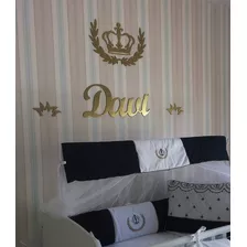 Painel 8 Peças Príncipe Pintado Mdf Dourado Decoração S/ Fxs