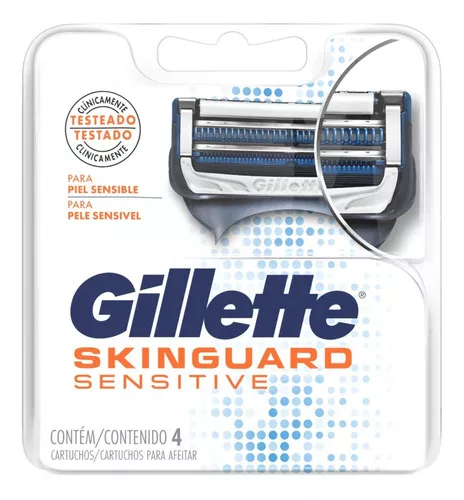 Cartuchos Para Lâmina De Barbear Gillette Skinguard Sensitive - 4 Unidades