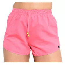 Short Tactel Feminino Liso 2 Bolsos Moda Verão Praia Piscina