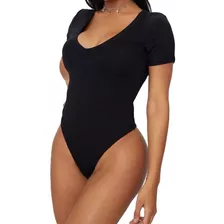 Body Feminino Gola V Manga Curta Viscolycra