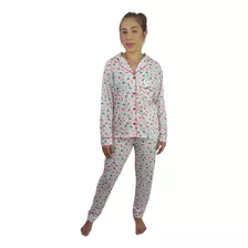 Pijama Feminino Inverno Adulto Americano Longo De Frio Malha