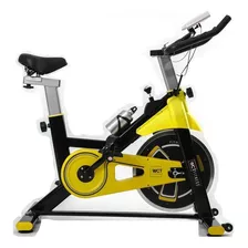 Bicicleta Spinning Com Roda De Inercia 8kg Preto E Amarelo