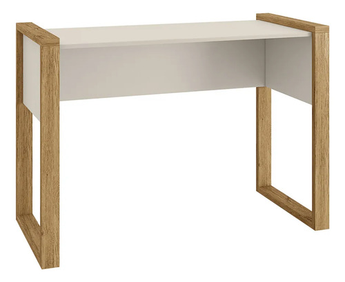 Mesa Office 5030 Para Computador Escrivaninha Escritório Freijo Toq/off White Fosco