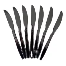 Kit 50 Facas Descartáveis Reforçadas Churrasco Preto