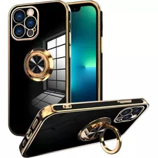 Funda Negra Con Anillo Para iPhone 13 Pro Max Ook 