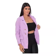 Blazer Feminino Maxi Longo Social Sobretudo Alfaiataria Luxo