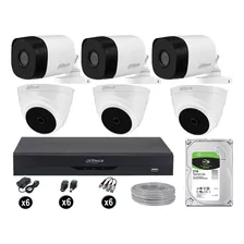 Cámaras Seguridad Dahua Kit 6 5mp + Disco 2tb Completo Hdmi