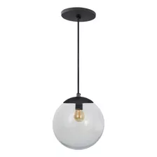 Pendente Globo Esfera De Vidro Cristal 20cm - Preto