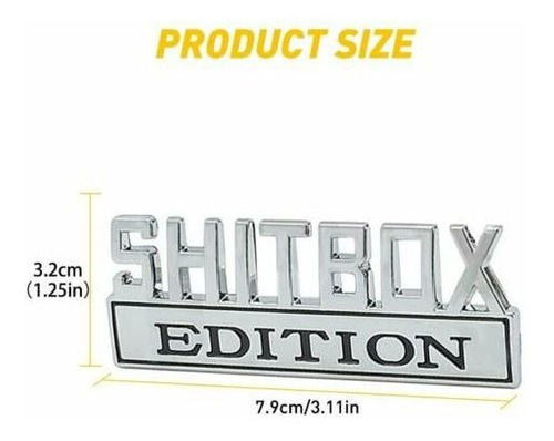 1x New 3d Aluminium Shitbox Edition Decoration Emblem Dec Mb Foto 2