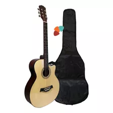 Guitarra Acustica Electroacústica Acero Sunset Funda + Puas