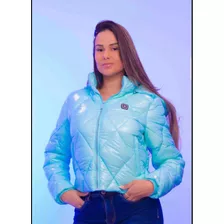 Jaqueta Extra Puffer Feminina Azul Piscina Txc