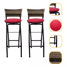 Kit 2 Banquetas Flexível De Design Moderno Cadeira Dobrável