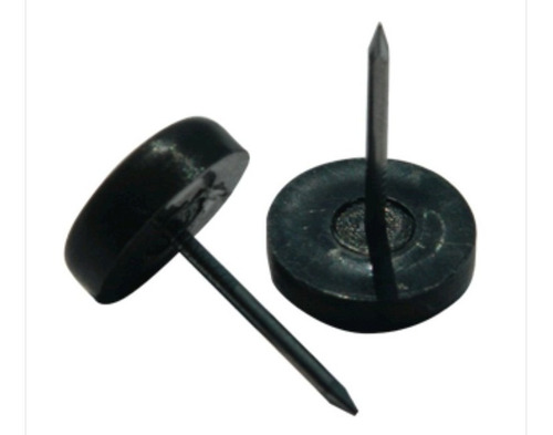 Patín Con Clavo 13mm Negro Base Muebles Pack 200