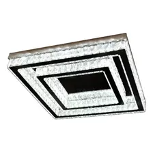 Lustre De Cristal Plafon Quadrado Sobrepor Espelhado 36w Cor Prateado 110v/220v