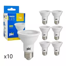 Lâmpada Led Pix Par20 Cor Branco-quente 7w 110v/220v 3000k 525lm Com 10 Unidades