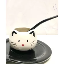 Mate Gato Cat Ceramica Diseño Acabajo