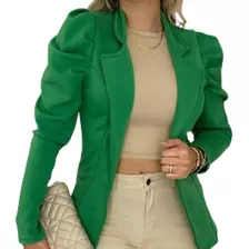 Blazer Com Manga Princesa Bufante Feminino Elegante