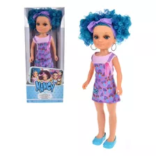 Muñeca Nancy Rulos De 43 Cms - Azul